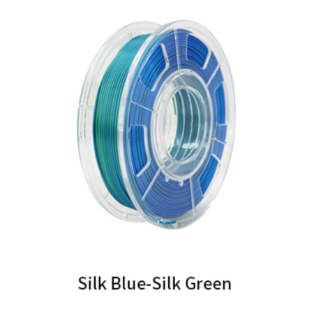 Silk PLA,  Дуоколор пластик "Silk blue-Silk green", JAMGHE