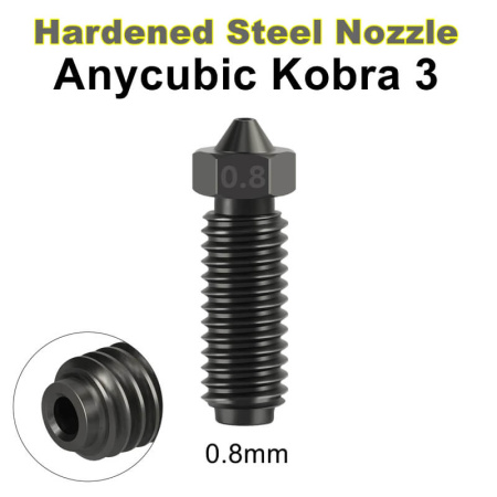 Сопло 0.8 из закаленной стали для Anycubic Kobra 3