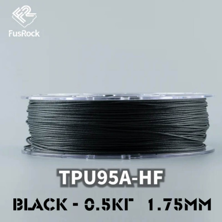 Пластик Hi-Speed TPU 95A, Black (Черный), 0.5кг, FUSROCK
