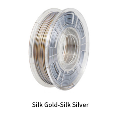 Silk PLA,  Дуоколор пластик "Silk gold-Silk silver", JAMGHE