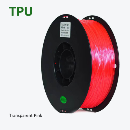 Пластик TPU 95A, Transparent Pink (Прозрачно розовый), KingRoon