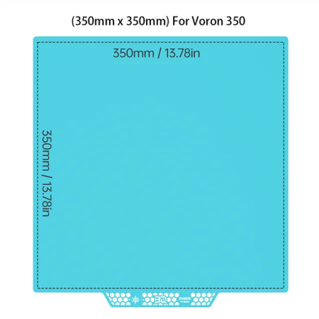 Покрытие стола GryoGrip Pro Glacier, V1.0, Voron 2.4R2, 350 (356 мм * 356 мм, (без магнита), BTT