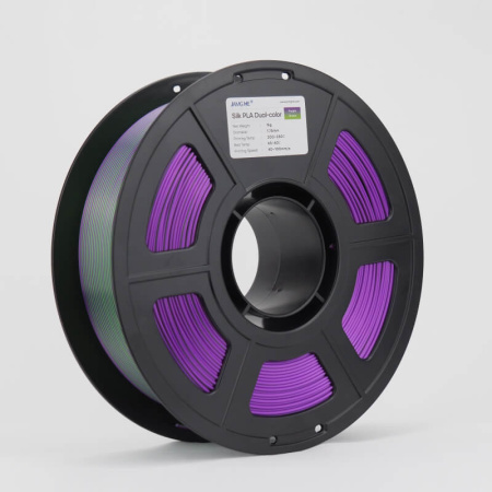 Silk PLA,  Дуоколор пластик Фиолетовый / Зеленый, "Purple / Green", JAMGHE