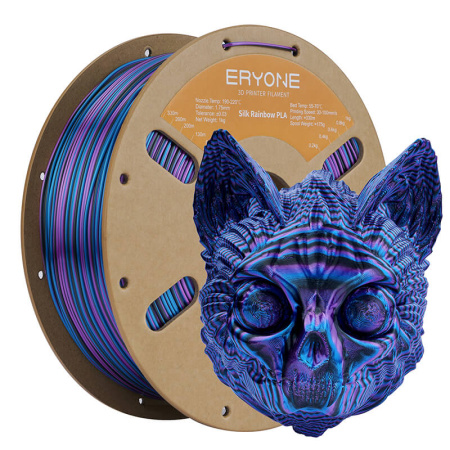 Silk PLA, Радужный Триколор пластик Obsidian (Black / Blue / Purple), Eryone