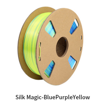 Silk PLA, Триколор пластик "Blue/Purple/Yellow", JAMGHE