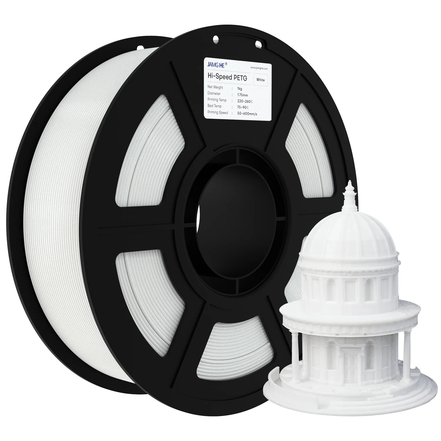 Пластик Hi-Speed PETG, "Белый", JAMGHE — пластик для функциональных деталей