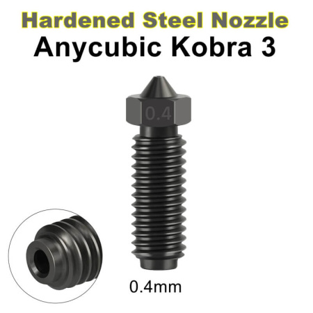 Сопло 0.4 из закаленной стали для Anycubic Kobra 3