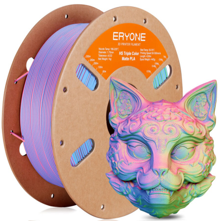 Матовый PLA, Hyper Speed Трехцветный пластик (Pink / Green / Blue), Eryone