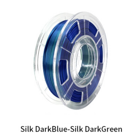 Silk PLA,  Дуоколор пластик "Dark blue - Dark green", JAMGHE