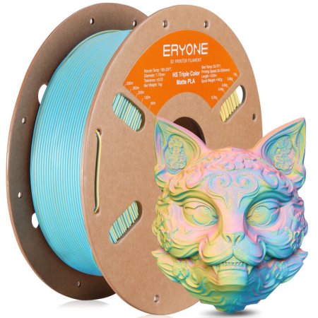 Матовый PLA, Hyper Speed Трехцветный пластик (Pink / Yellow / Blue), Eryone