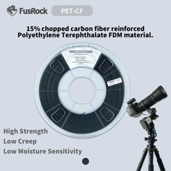 Пластик PET-CF, Carbon 15%, Black (Черный), FUSROCK