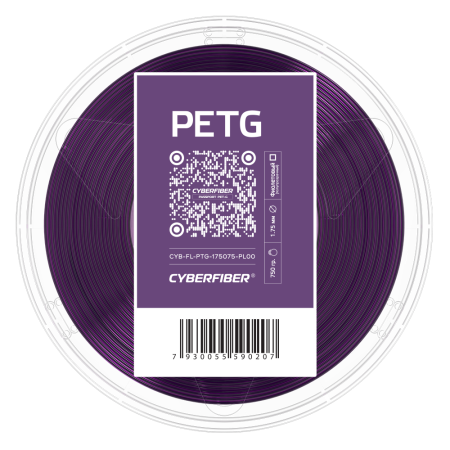 PETG, пластик "Прозрачный Фиолетовый", CyberFiber