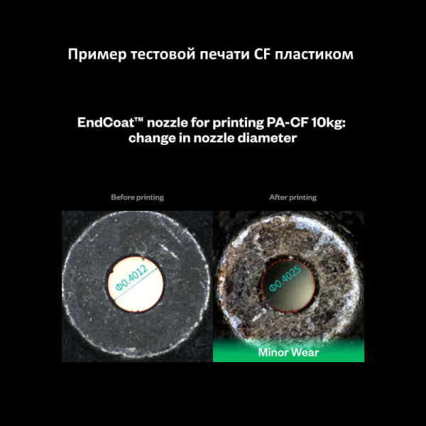 Сопло EndCoat из закаленной стали, 0.5, E3D V6, Phaetus, 1.75мм