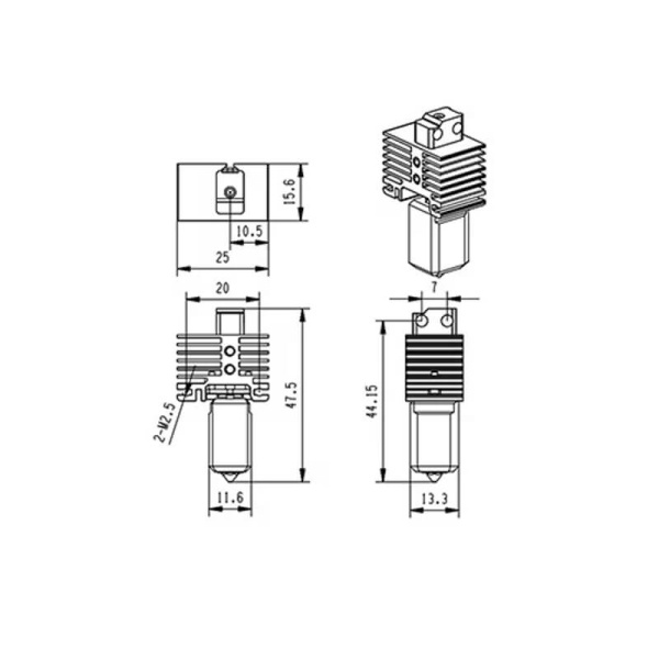 Хотенд TZ 2.0 для Bambulab X1, X1C, Trianglelab