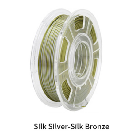 Silk PLA,  Дуоколор пластик "Silk silver-Silk bronze", JAMGHE