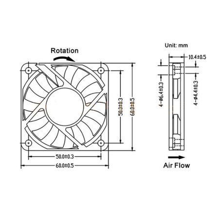 Вентилятор 6010, GDSTime, аксиальный, 12В, Sleeve — вентилятор 3D-принтера