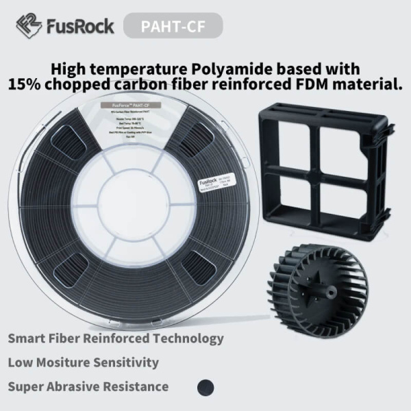 Пластик PAHT-CF, Black (Черный), FUSROCK