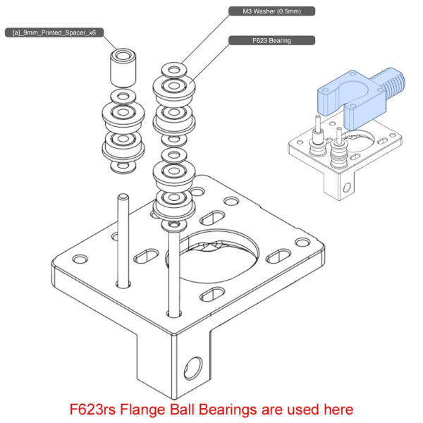 Фланцевый подшипник F623RS 3x10x4 мм, Fushi