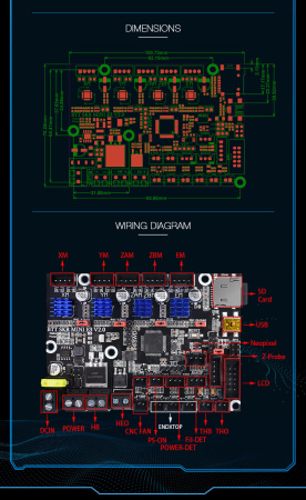 Плата управления SKR E3 mini v2, BTT — сопутствующий модуль BTT/MKS/FYSETC Плата управления SKR E3 mini v2, BTT — плата/модуль для 3D-электроники