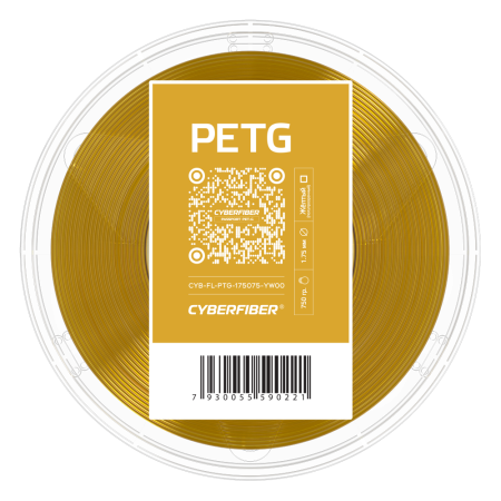 PETG, пластик "Прозрачный Желтый", CyberFiber