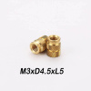 Латунная встраиваемая, вплавляемая гайка M3 D4.5 L5, China Латунная встраиваемая, вплавляемая гайка M3 D4.5 L5, China