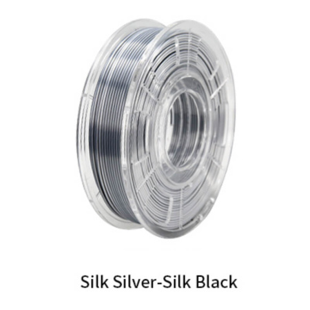 Silk PLA,  Дуоколор пластик "Silk silver-Silk black", JAMGHE