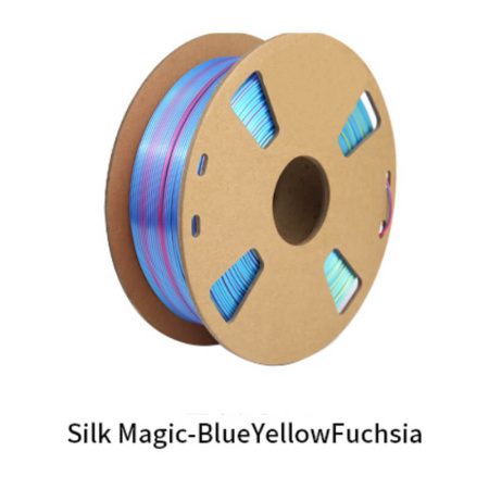 Silk PLA, Триколор пластик "Blue/Yellow/Fuchsia", JAMGHE