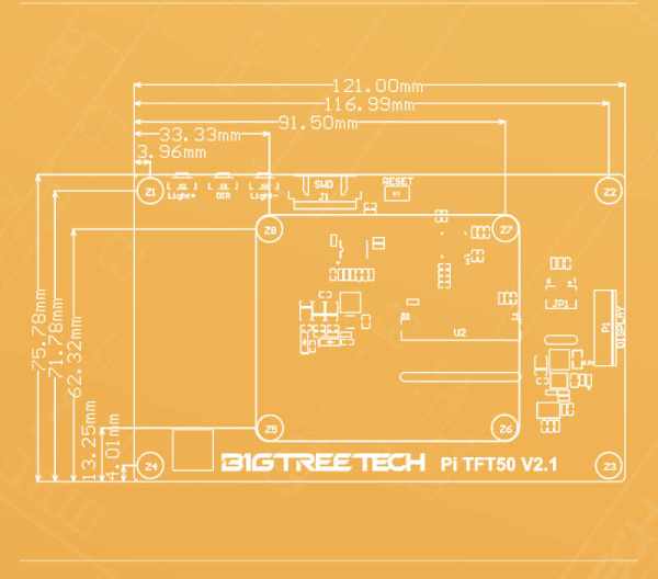 Сенсорный экран BIGTREETECH PITFT50 V2.1