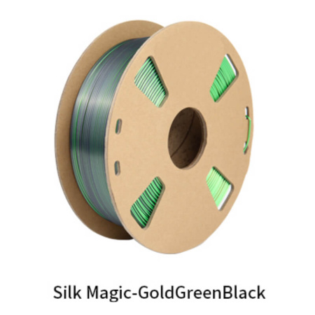 Silk PLA, Триколор пластик "Gold/Green/Black", JAMGHE