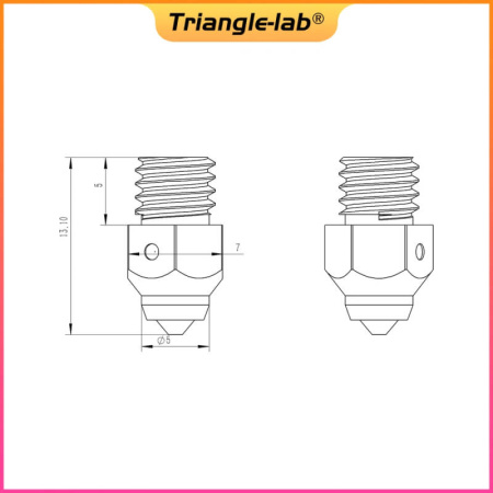 Сопло высококачественное, 0.4, Trianglelab серия ZS MK8 — 3D nozzle / hotend component Сопло высококачественное, 0.4, Trianglelab серия ZS MK8 — сопло для экструзии