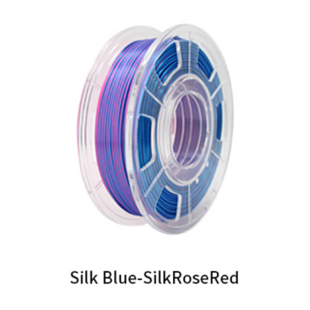Silk PLA,  Дуоколор пластик "Silk Blue-Silk Rose red", JAMGHE