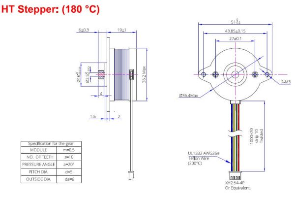 Шаговый двигатель LDO-36STH20-1884AHG, 36STH, Nema 14