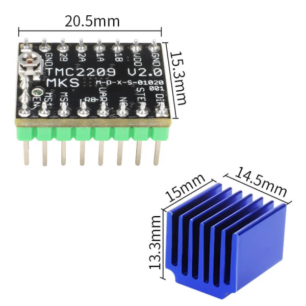 Драйвер шагового двигателя TMC 2209 v2, MKS