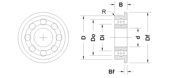 Фланцевый подшипник F695ZZ 5x13x4 мм, Fushi