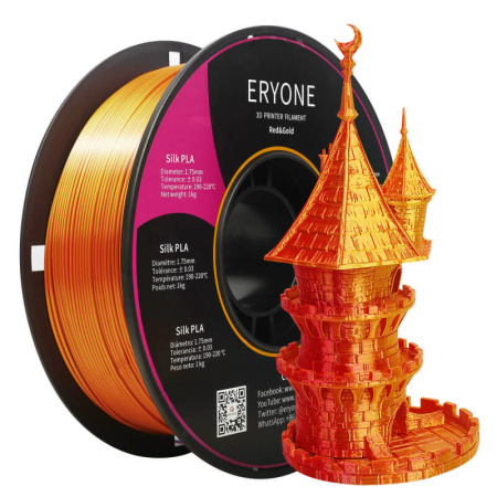 Silk PLA,  Дуоколор пластик "Red/Gold", Eryone