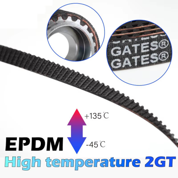 Открытый зубчатый HT ремень EPDM GATES, 2GT, ширина 6мм