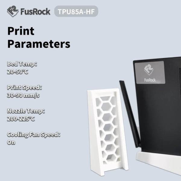 Пластик Hi-Speed TPU 85A, White (Белый), FUSROCK