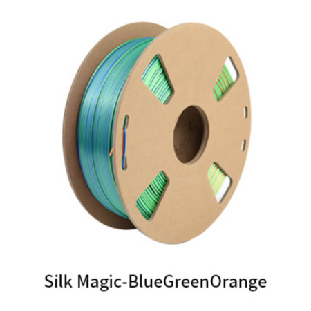 Silk PLA, Триколор пластик "Blue/Green/Orange", JAMGHE