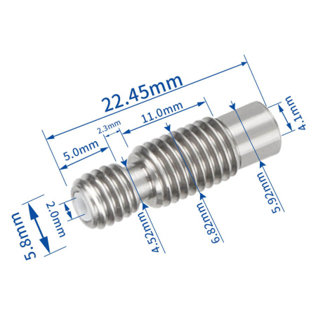 Термобарьер из нержавеющей стали E3D Hotend, PTFE, 1.75 мм