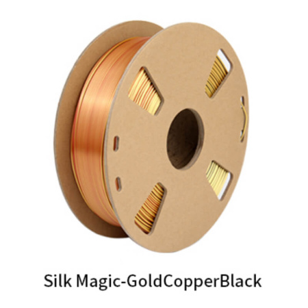 Silk PLA, Триколор пластик "Gold/Copper/Black", JAMGHE