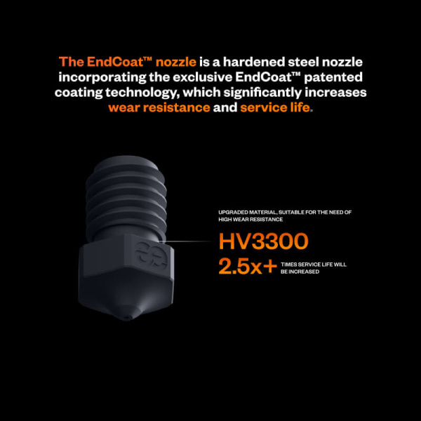 Сопло EndCoat из закаленной стали, 0.5, E3D V6, Phaetus, 1.75мм