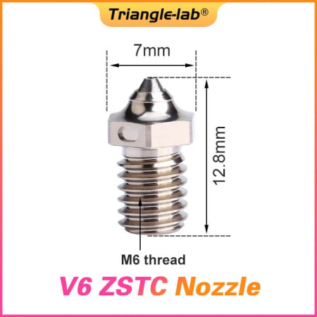 Сопло высококачественное, 0.8, Trianglelab серия ZSTC E3D V6 — 3D nozzle / hotend component Сопло высококачественное, 0.8, Trianglelab серия ZSTC E3D V6 — сопло для экструзии