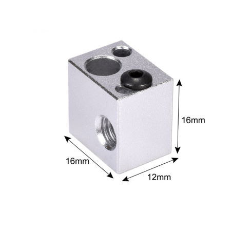 Нагревательный блок E3D V5, совместимый с датчиком PT100, Silver — heater block для 3D-печати Нагревательный блок E3D V5, совместимый с датчиком PT100, Silver — компонент нагрева хотэнда