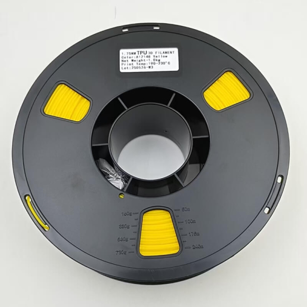 Пластик TPU 95A, Yellow (Желтый), KingRoon — TPU филамент / гибкий пластик, купить в RRF3DSHOP