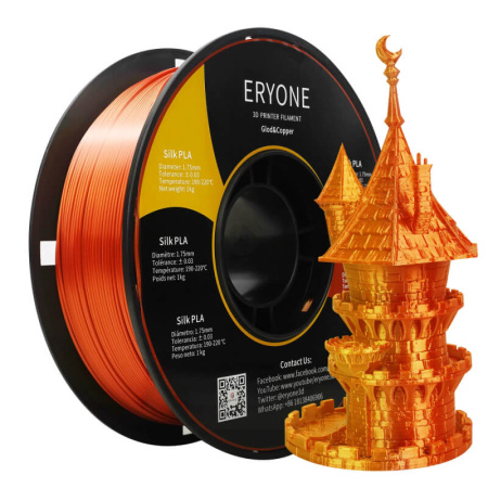 Silk PLA,  Дуоколор пластик "Gold/Copper", Eryone