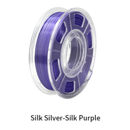 Silk PLA,  Дуоколор пластик "Silk silver-Silk purple", JAMGHE