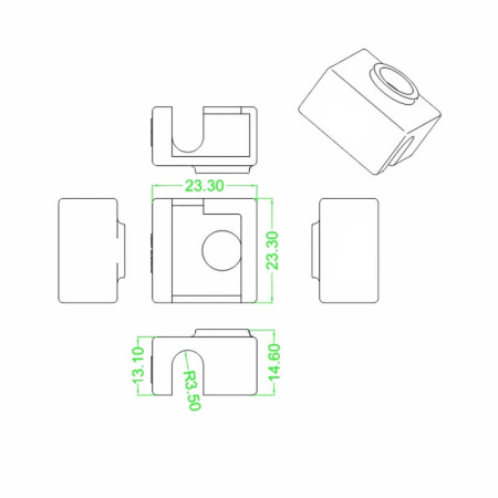 Силиконовый носок MK8, Красный — компонент нагрева хотэнда