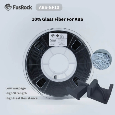 Пластик ABS-GF, Стеклонаполненный 10%, Black, 2.5кг, FUSROCK