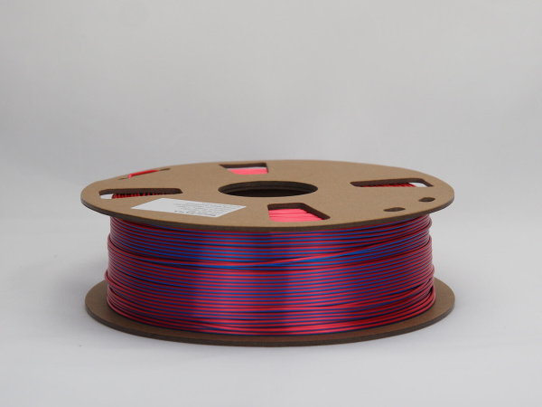 Silk PLA,  Дуоколор пластик "Blue / Red", JAMGHE