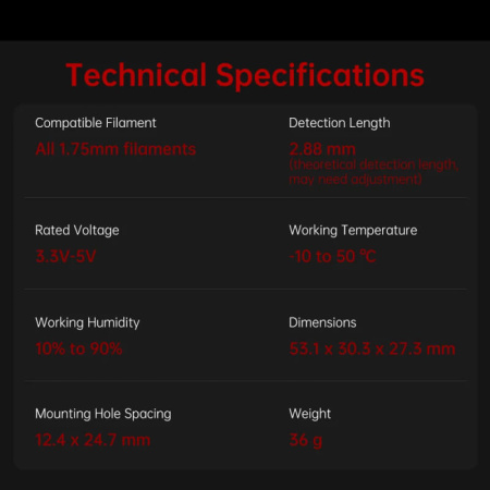 Smart датчик обнаружения разрыва пластика BTT SFS V2.0 — сопутствующий модуль BTT/MKS/FYSETC Smart датчик обнаружения разрыва пластика BTT SFS V2.0 — плата/модуль для 3D-электроники